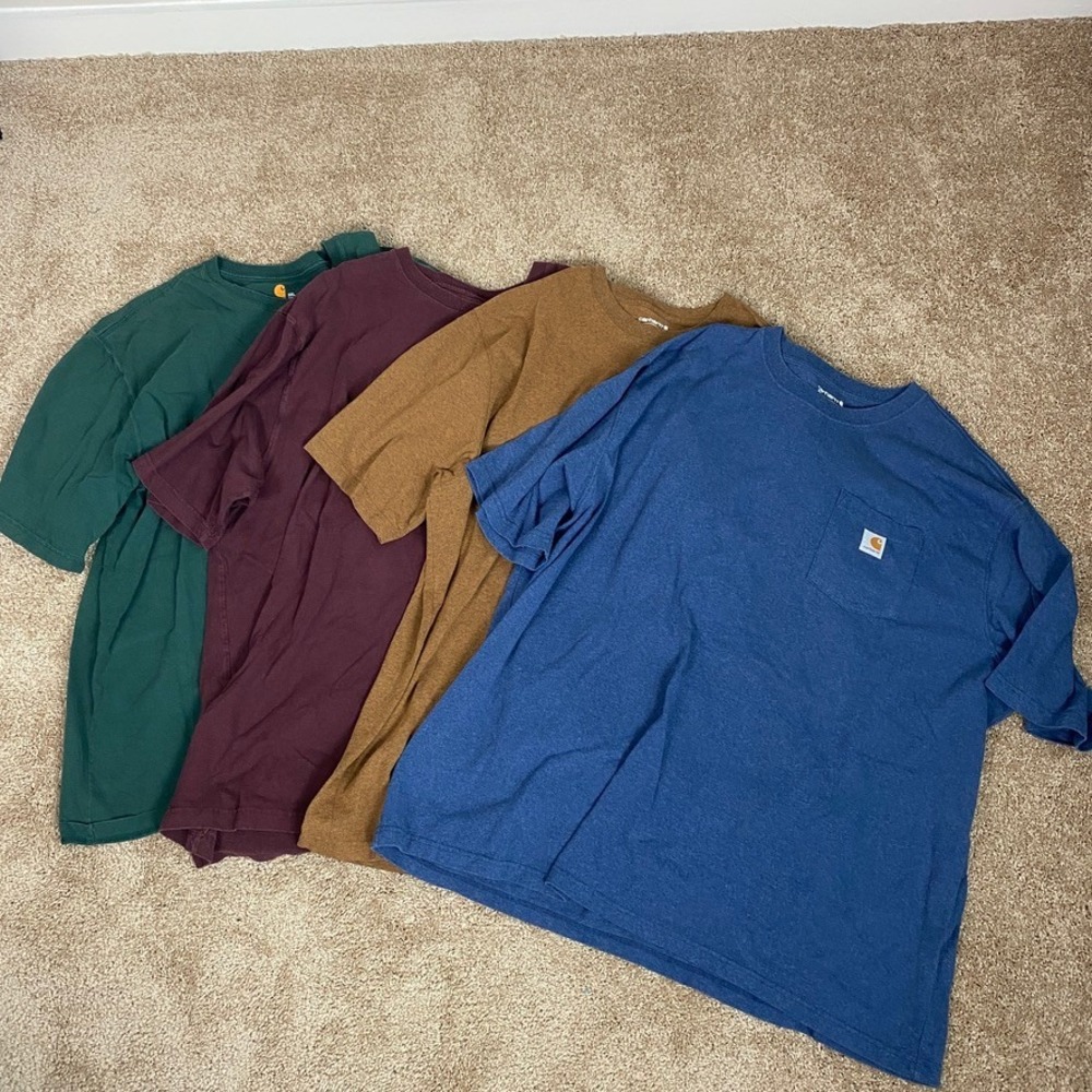 Carhartt Pocket T-Shirt Mens 3XL Bundle (4 shirts) Loose Fit Cotton Casual